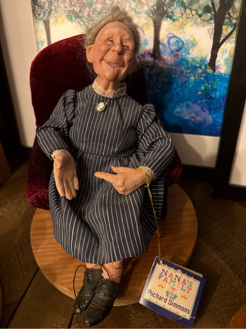 Vintage Richard Simmons Nana's Family Nana Doll with Velvet Chair